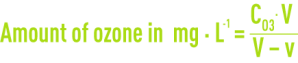 Formula: ozone absorption test - amount ozone mg · L–1