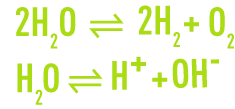 Formula: Oxidation-reduction  - water diagram