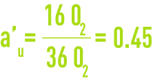 Formula: oxygen requirements and excess sludge production - fraction BOD