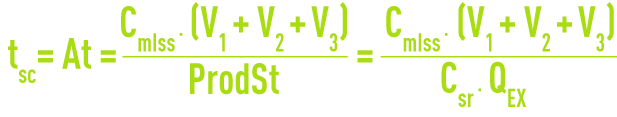 Formula: suspended growth - biological reactor average sludge contact time