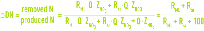 Formula: suspended growth - biological reactor denitrification performance