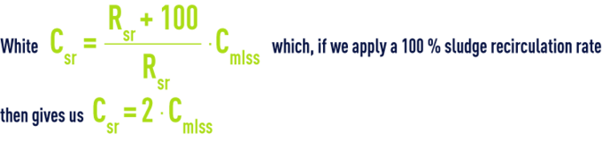 Formula: suspended growth - contration applicable to sludge extracted from the clarifier