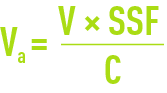 Formula: Demineralisation line calculation principle - anion exchanger having a capacity C