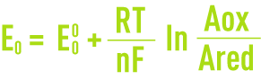 Formula: Electrolysis  - Nernst equation equilibrium potential E0 