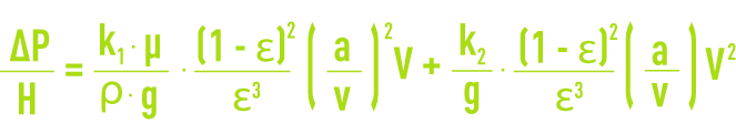 Formula: In-depth filtration Ergun