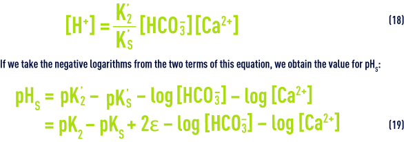 Formula: pHS - water is in the state of calcium-carbonate balance