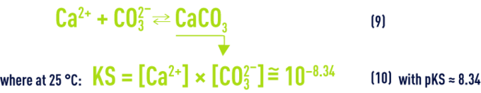 Formula: pHS - calcium carbonate dissolution/precipitation balance