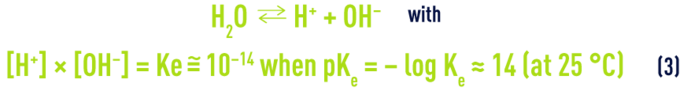 Formula: pHS - The equilibriums and their thermodynamic constants - water ionisation