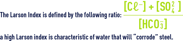 Formula: Larson Index - water corrode