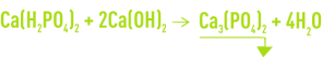Formula: precipitation of tricalcium phosphate at an optimum