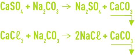 Formula: Removing hardness -Using sodium carbonate