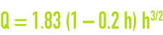 Formula: weirs - simplified Francis formula