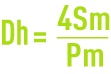 Formula: Using the universal calculation chart - hydraulic diameter