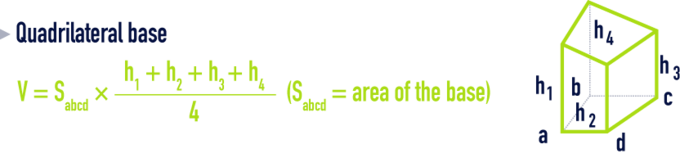 formula: geometry formulae - Prism frustum quadrilateral base