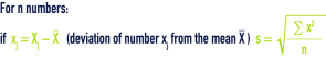 formula: statistics - Standard deviation SD