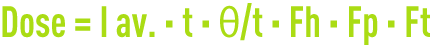 Formula: sizing principles- average calculation applied to the UV dose