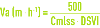 Formula: clarification - rising velocity Va