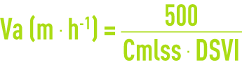 Formula: clarification -  rising velocity Va