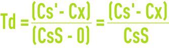 Formula: aeration systems - oxygen deficit coefficient