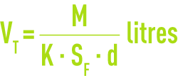 Formula: Filter press dimensioning VT filtration chambers