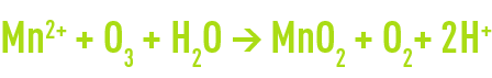 Formula: Oxidation using ozone - Oxidising the manganous ion